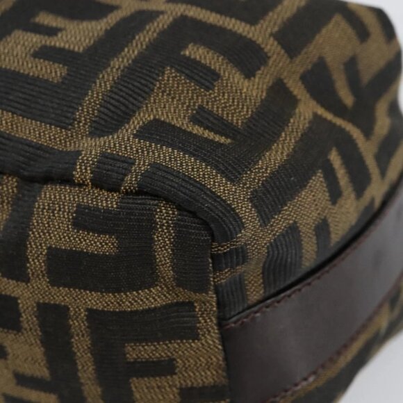 FENDI Zucca Canvas Vanity Hand Bag Black Brown Auth ar13759 - Picture 3 of 16